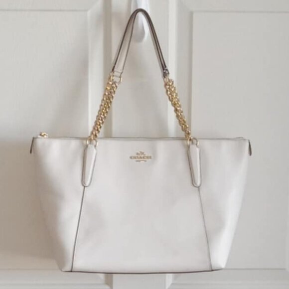 Coach Ava Chain Pebble Leather Tote - Picture 1 of 7